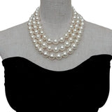 Collier 3 Rangs Perle Blanche