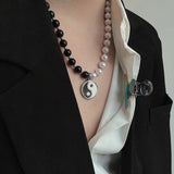 Collier Perle Noir et Blanc