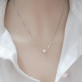 Collier avec Perle en Argent Femme