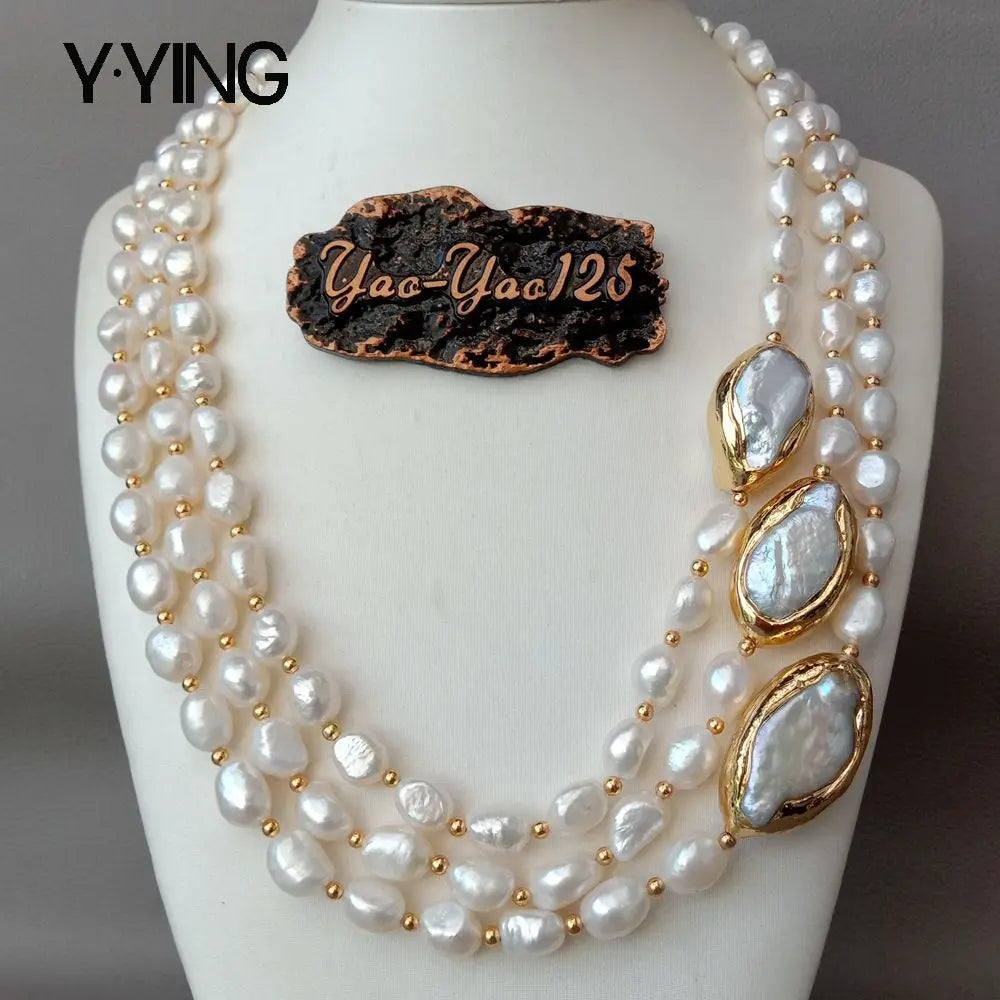 Collier 3 Rangs Perles Blanches