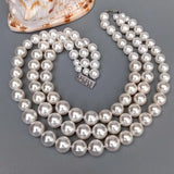 Collier 3 Rangs Perle Blanche