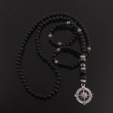 Collier Perle Noir pour Homme