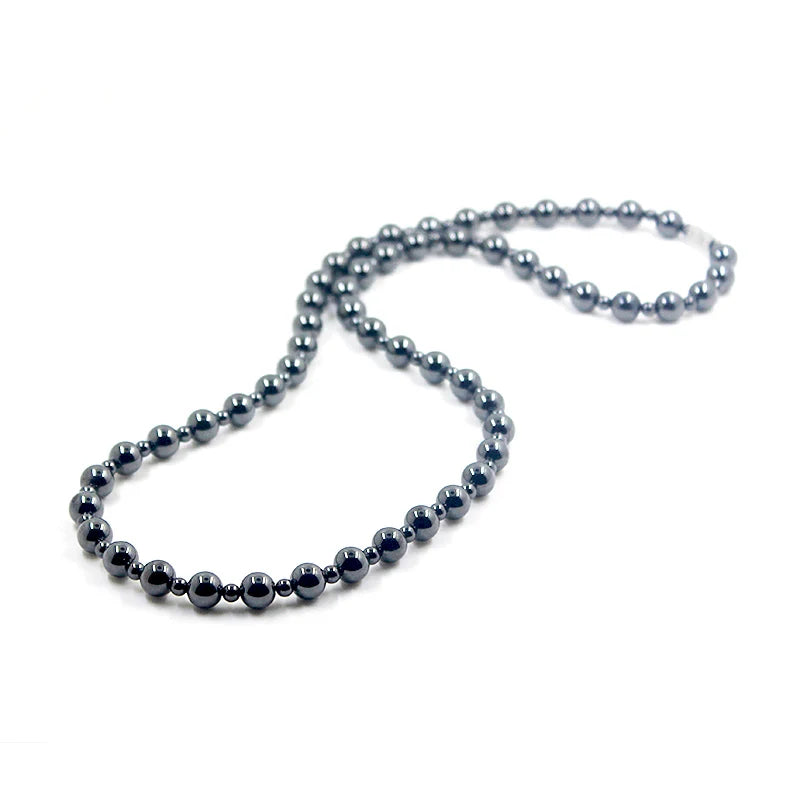 Collier Argenté Femme avec Perles Hématite