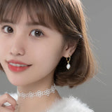 Boucle d'Oreille Perle Blanche Or