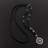 Collier Perle Noir pour Homme