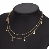 Collier avec des Perles Or et des Etoiles