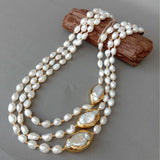 Collier 3 Rangs Perles Blanches