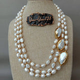 Collier 3 Rangs Perles Blanches