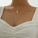 Collier Or Jaune Perle de Culture