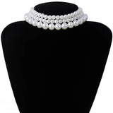 Collier Perle Blanche Ras de Cou