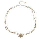 Collier Perle Fleur Blanche