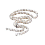 Collier Long Perle Blanche