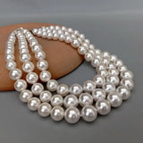 Collier 3 Rangs Perle Blanche