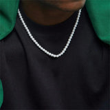 Collier Perle Blanche Ras de Cou Homme