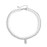 Collier Perle Blanche Ras de Cou Homme