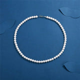 Collier Perle Blanche Ras de Cou Homme