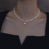 Collier Perles Fines Blanches