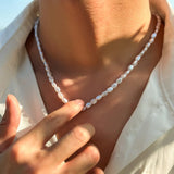 Collier en Perle Blanche Homme