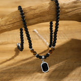 Collier Homme Perle Noir