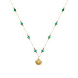 Collier a Perle Verte Femme