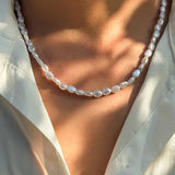 Collier Perle Homme Blanc