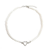 Collier Perle Blanche Femme