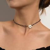 Collier Ras du Cou Perle Noir