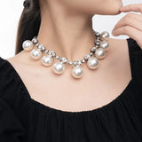 Collier Perle Blanche Fantaisie