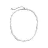 Collier Perles Blanches Homme