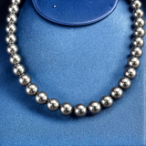 Collier Argent Perle Noire