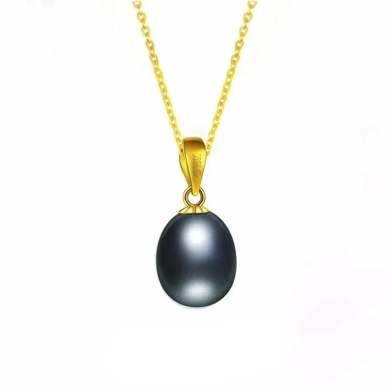 Collier Or avec Perle Noire