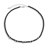 Collier Perles Noires Homme