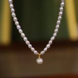 Collier Perles Fines Blanches