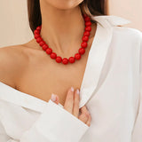 Collier Perle Rouge Femme