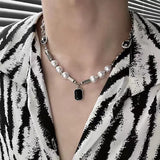 Collier Perle Homme Argent