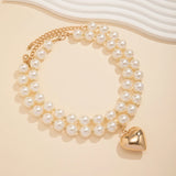 Collier Grosses Perles Blanches Fantaisie