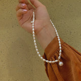 Collier Perles Fines Blanches