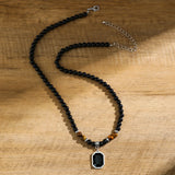 Collier Homme Perle Noir