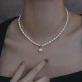 Collier Perles Fines Blanches