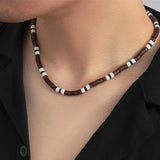 Collier Perle Homme Bois