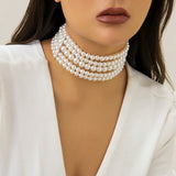 Collier Perle Femme Ras de Cou