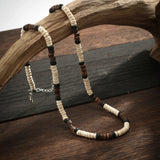 Collier Homme Perle Bois