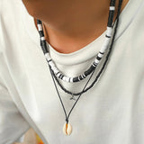 Collier Homme Style Surfeur et Perle de Tahiti