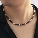 Collier Perle Homme Bois