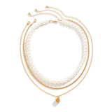 Collier Perles Blanches Homme