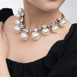 Collier Perle Blanche Fantaisie