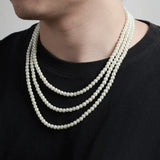 Collier Perle Blanche Ras de Cou Homme