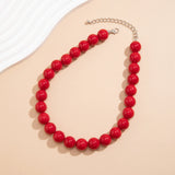 Collier Perle Rouge Femme