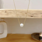 Collier Perle Blanche et Or