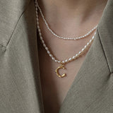 Collier en Perle Blanche Femme